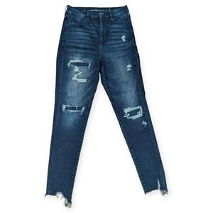 American Eagle Outfitters Distressed Blue Skinny Jeans